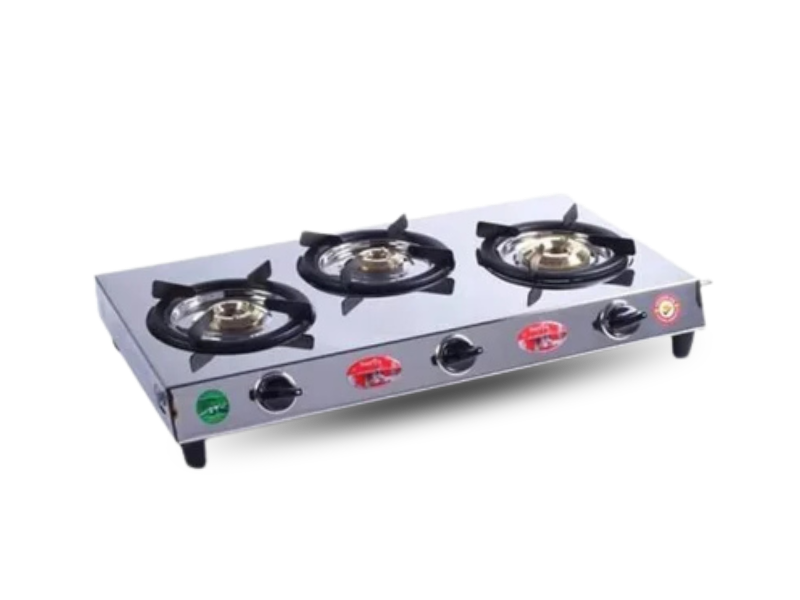 Three Burner Triangle SS Gas Stove